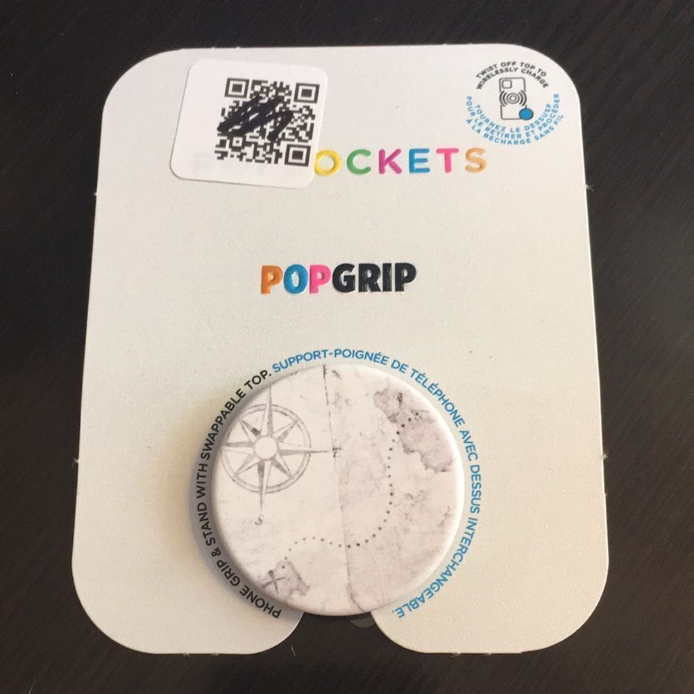PopSocket Phone Grip Old World Map White and Gray